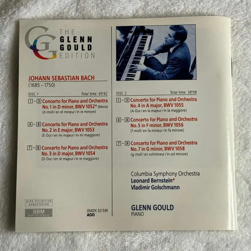 Glenn Gould Edition – J.S. Bach Concertos Nos. 1-5 & 7 (2 CD Sony Classical 1992